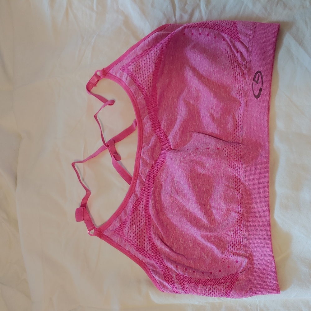 Pink sports bra by Champion size large